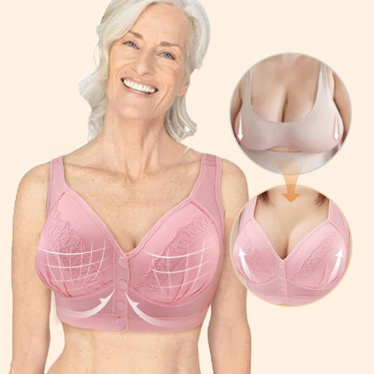 📢👙LAST DAY SPECIAL PRICE ￡7.99⚡50K+ SOLD💕CloudComfort™ Front-Button Cotton Bra – Breathable • Wire-Free • All-Day Support • Non-Padded & Skin-Friendly 🌿