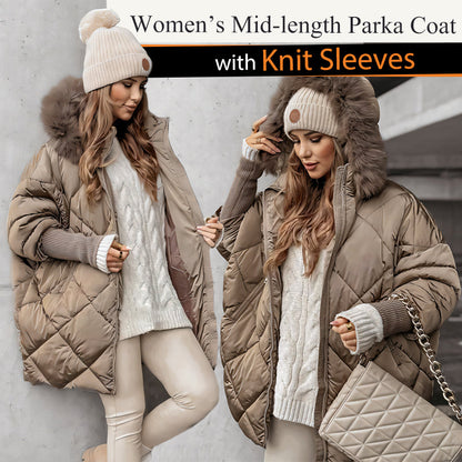 ✨Women’s Fashion Mid-length Parka 🧥 – Autumn And Winter Knit Sleeve Patchwork, Flattering Fit for Cold Days✨𝘉𝘶𝘺 𝘢𝘯𝘺 2 𝘢𝘯𝘥 𝘨𝘦𝘵 𝘢𝘯 𝘦𝘹𝘵𝘳𝘢 8% 𝘥𝘪𝘴𝘤𝘰𝘶𝘯𝘵