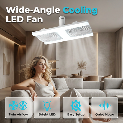 📢📢50% OFF !! ⏰ 2-in-1 LED Ceiling Fan Light – Dual Cooling, Ultra Bright, Tool-Free Install 🌀