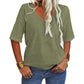 👚Women's Solid Color V-Neck T-shirt