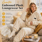 🍂 Embossed Geometric Plush Set – Timeless Comfort & Effortless Style For Every Occasion