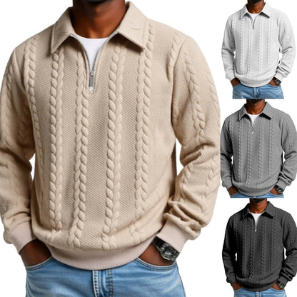 🔥2026 New arrivals offer-Men's Casual Half-Zip Cable-Knit Sweater