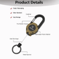 🏆Keychain with retractable carabiner 🎣 – 65 cm steel lanyard, sturdy badge holder, lightweight EDC accessory for keys, ID cards, and outdoor use