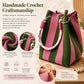 📢📢40% OFF !! ⏰🌴 Boho Striped Knit Bucket Handbag for Women – Handmade Summer Beach Shoulder Bag