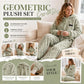 🍂 Embossed Geometric Plush Set – Timeless Comfort & Effortless Style For Every Occasion