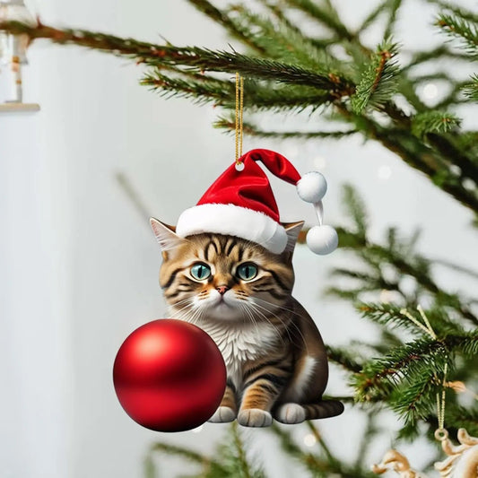 🎄10 Stück😻Katzen-Weihnachtsbaumschmuck✨Hängende Katzen-Ornamente