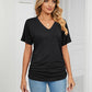 💕Hot Promotion- UP TO 50% OFF🌷👚Women's Short Sleeve V Neck Dolman Tops with Side Shirring