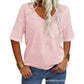 👚Women's Solid Color V-Neck T-shirt