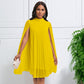 🏖️Summer Hot Sale - Up to 70% OFF⚡50K+ SOLD!🎁Women's Round-Neck Cape Sleeve Mini Dress