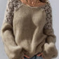 Women's open-shoulder sweater with lace