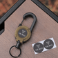 🏆Keychain with retractable carabiner 🎣 – 65 cm steel lanyard, sturdy badge holder, lightweight EDC accessory for keys, ID cards, and outdoor use