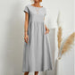 🔥Last Day Sale 49%🔥Summer Fashion Solid Color Cotton Linen Pocket Dress