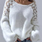 Women's open-shoulder sweater with lace