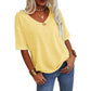 👚Women's Solid Color V-Neck T-shirt