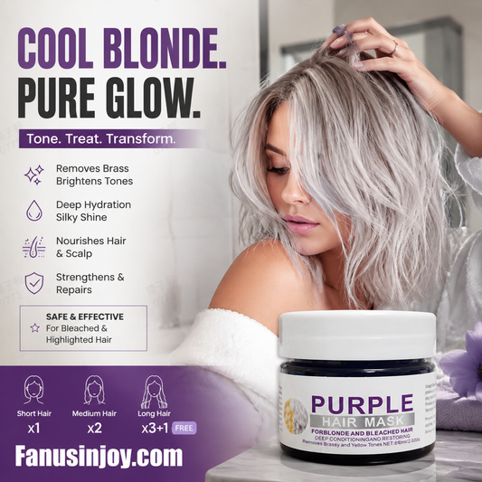 👱‍♀️Want to lighten your hair color?Your hair needs urgent care!Moisturizing Purple Hair Mask with Long-Lasting Scent