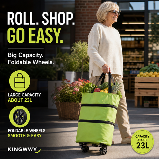 ⏰Last Day Promotion Only £12.99 ‼️🛒2-in-1 Foldable Shopping Cart✨Portable Lightweight Grocery Trolley