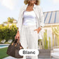 Set aus langärmliger Bluse und Hose aus Baumwollleinen für Damen