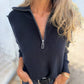 💥 Lässiger, einfarbiger, langärmliger Strickpullover mit Reißverschluss 💥Kaufen Sie zwei und sparen Sie 5 % & kostenlosen Versand