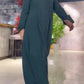 Solid Color V-Neck Long Sleeve Dress