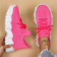 Modische gewebte Mesh-Sneakers zum Schnüren für Damen