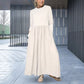 Fließendes Midi-Strickkleid mit langen Ärmeln