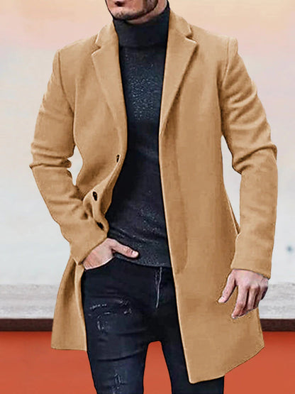 ✨Men's Single Row Buckle Solid Color Jacket
