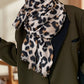 Klassischer, dicker, warmer Schal mit Leopardenmuster für Damen