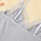 💖HEISSER SALE: 50 % RABATT💖Sexy Nachthemd mit Spitzenbesatz, Schlitz und Schleifendekor für Damen