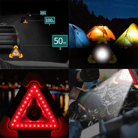 🔥L’ultimo giorno vendita al 60%✨Luce di avvertimento stradale del triangolo di emergenza solare 3-IN-1