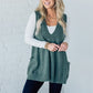 Damen Pullover-Weste mit V-Ausschnitt und Taschen