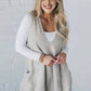 Damen Pullover-Weste mit V-Ausschnitt und Taschen
