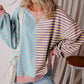 🌸Lässig gestreiftes Damen-Sweatshirt mit Farbblock💋Kostenloser Versand