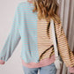 🌸Lässig gestreiftes Damen-Sweatshirt mit Farbblock💋Kostenloser Versand