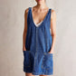 Modisches rückenfreies Denim-Kleid für Damen