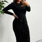🔥Hot Sale 💖Women's Slim Fit Long Sleeve Sequin Midi Dress
