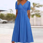 👗 Women’s V-Neck Short Sleeve Long Dress 🌸 Elegant Flowing Fit, Comfortable Fabric & Effortless Everyday Style