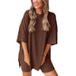 🌸Casual Oversized 2-Piece Lounge Set with Crewneck & Split Hem💃