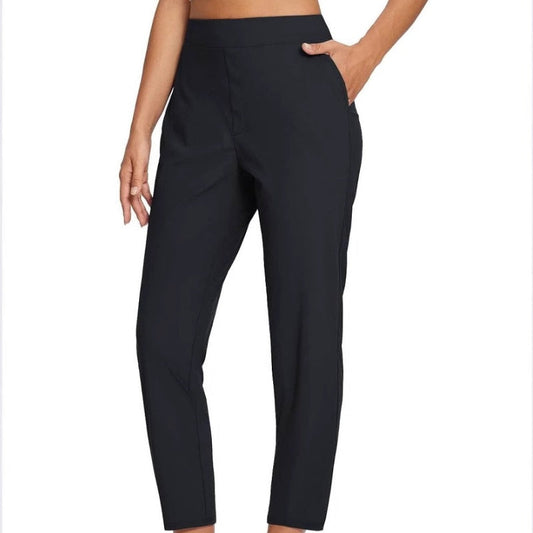 Pantaloni elasticizzati a vita alta con tasche con zip da donna
