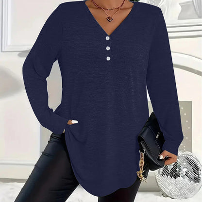 👗🍂Top da Donna con Scollo a V e Maniche Corte con Bottoni