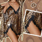 Set di Accappatoio e Camicia da Notte con Stampa Leopardata Sexy