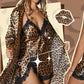 Set di Accappatoio e Camicia da Notte con Stampa Leopardata Sexy