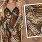 Set di Accappatoio e Camicia da Notte con Stampa Leopardata Sexy