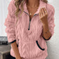 🔥LAST DAY SALE ONLY￡15.99!!☀️Half-Zip Fuzzy Sweatshirt 🍂 | Cloud-Soft + Roomy Pockets – Comfy Daily/Lounge