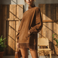 👗✨Casual Turtleneck Pocket Dress with Tassel Hem