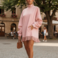 👗✨Casual Turtleneck Pocket Dress with Tassel Hem