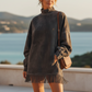 👗✨Casual Turtleneck Pocket Dress with Tassel Hem