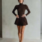 🔥2026 HOT SALE OFF!!👗Women's Turtleneck Ribbed Knit Pleated Dress