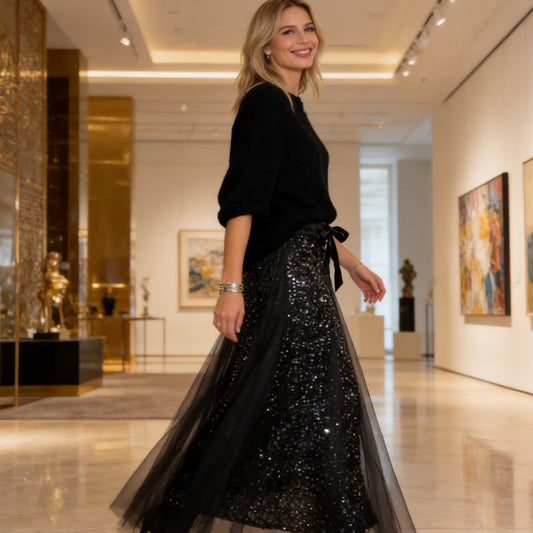 👗 Women's Sparkle Top & Tulle Skirt Set-Dazzling & Elegant Two-Piece Set✨🔥Buy 2 Get Free Shipping