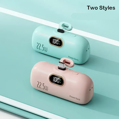 ✨ 5000mAh Mini Portable Phone Power Bank – Ultra-compact & dual USB ports – Fast charging, lightweight – perfect for travel, commute or emergency top-ups 📱