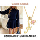 Women's Mock Neck Knit A-Line Mini Dress